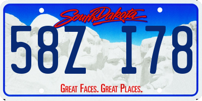 SD license plate 58ZI78
