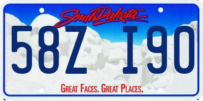 SD license plate 58ZI90