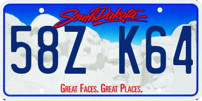 SD license plate 58ZK64