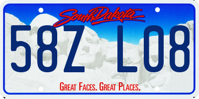 SD license plate 58ZL08