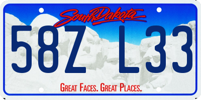 SD license plate 58ZL33