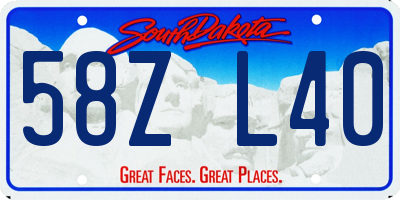 SD license plate 58ZL40