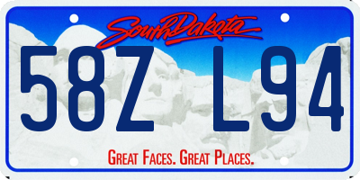 SD license plate 58ZL94