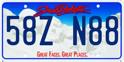 SD license plate 58ZN88