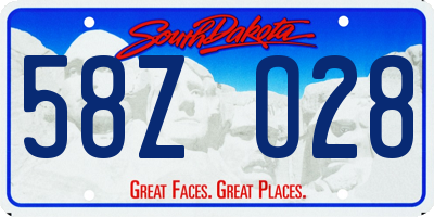 SD license plate 58ZO28