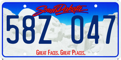 SD license plate 58ZO47