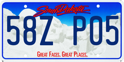 SD license plate 58ZP05