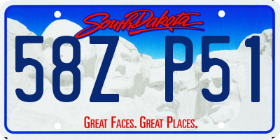 SD license plate 58ZP51