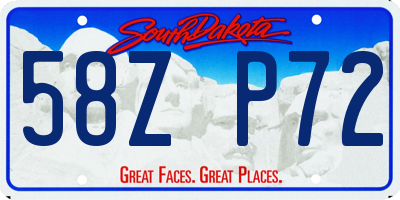 SD license plate 58ZP72