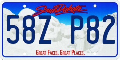 SD license plate 58ZP82