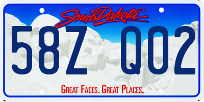 SD license plate 58ZQ02