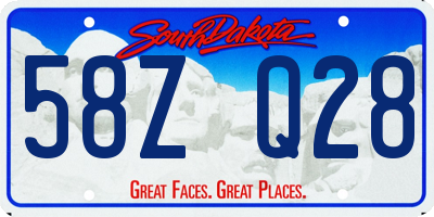SD license plate 58ZQ28