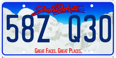 SD license plate 58ZQ30