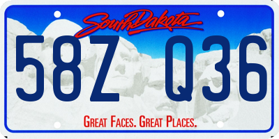 SD license plate 58ZQ36