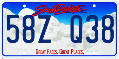 SD license plate 58ZQ38
