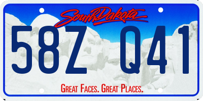 SD license plate 58ZQ41