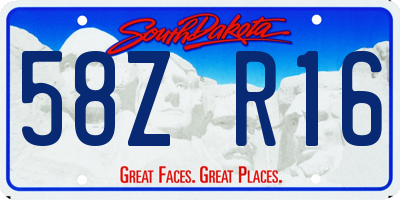 SD license plate 58ZR16