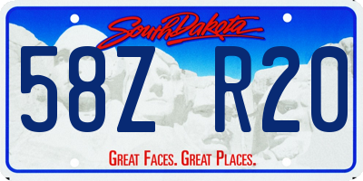 SD license plate 58ZR20