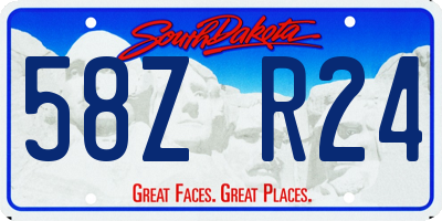 SD license plate 58ZR24
