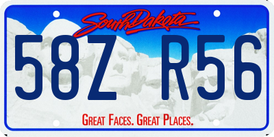 SD license plate 58ZR56