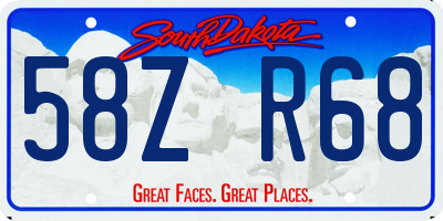 SD license plate 58ZR68
