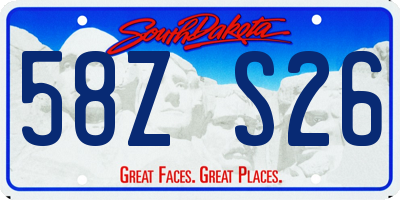 SD license plate 58ZS26