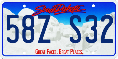 SD license plate 58ZS32