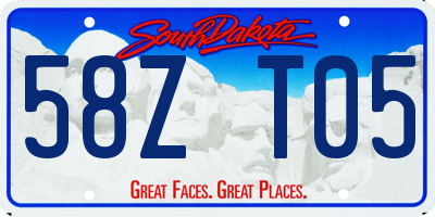 SD license plate 58ZT05