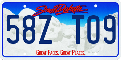 SD license plate 58ZT09