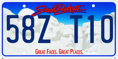 SD license plate 58ZT10