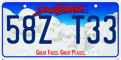 SD license plate 58ZT33