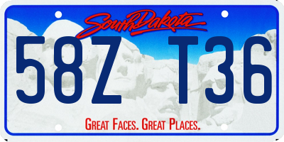 SD license plate 58ZT36