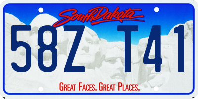 SD license plate 58ZT41