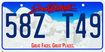 SD license plate 58ZT49