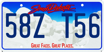 SD license plate 58ZT56