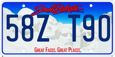 SD license plate 58ZT90