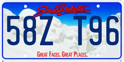 SD license plate 58ZT96