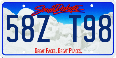 SD license plate 58ZT98