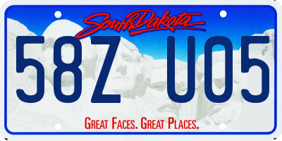 SD license plate 58ZU05