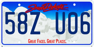 SD license plate 58ZU06