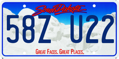 SD license plate 58ZU22