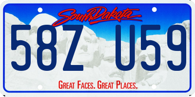 SD license plate 58ZU59