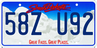 SD license plate 58ZU92