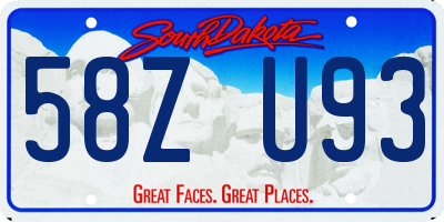 SD license plate 58ZU93