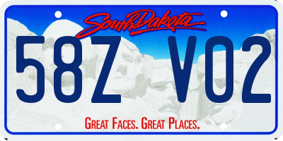 SD license plate 58ZV02