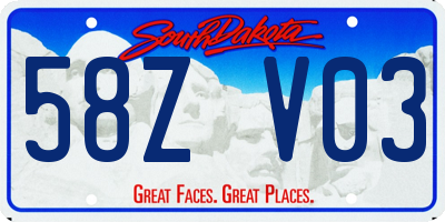 SD license plate 58ZV03