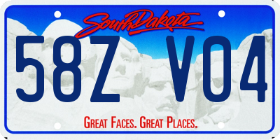 SD license plate 58ZV04