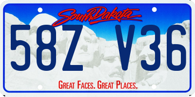SD license plate 58ZV36
