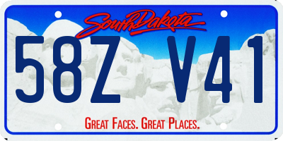 SD license plate 58ZV41