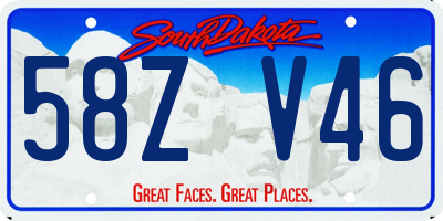 SD license plate 58ZV46